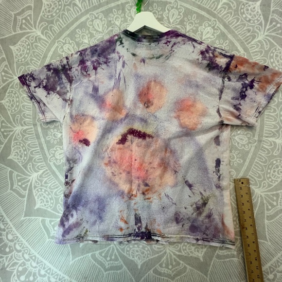 CLEMSON TIE DYE ART TO WEAR T TEE SHIRT TOP ORANGE PURPLE 🐾 PAW PRINTS L LARGE - Picture 4 of 14